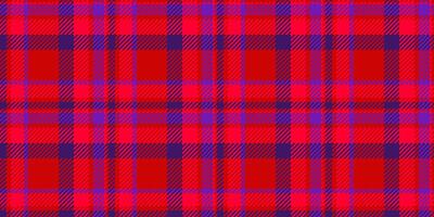 Clan check seamless background, textured textile tartan vector. Online plaid fabric pattern texture in violet and red colors. vector