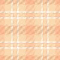 Handmade textile check seamless, classic background texture pattern. Bold plaid tartan fabric vector in orange and peach puff colors.