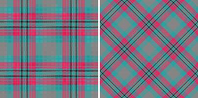 Seamless background fabric of check vector textile with a texture pattern tartan plaid. Set in fashionable colors for uniform ideas for different professions.