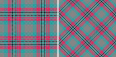 Seamless background fabric of check vector textile with a texture pattern tartan plaid. Set in fashionable colors for uniform ideas for different professions.