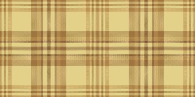 Napkin plaid check texture, vogue background textile pattern. Wide seamless fabric vector tartan in yellow and orange colors.