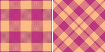 Check textile seamless of plaid tartan texture with a vector fabric pattern background. Set in happy colors. Scrapbook ideas for creative projects.