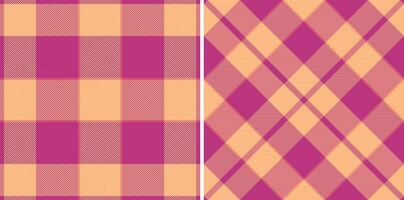 Check textile seamless of plaid tartan texture with a vector fabric pattern background. Set in happy colors. Scrapbook ideas for creative projects.