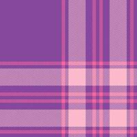 Plaid check pattern in pink. Seamless fabric texture. Tartan textile print. vector