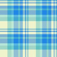 Design textile check seamless, scratch plaid tartan pattern. 60s vector texture fabric background in light and cyan colors.