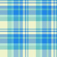 Design textile check seamless, scratch plaid tartan pattern. 60s vector texture fabric background in light and cyan colors.