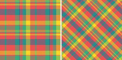 Fabric plaid check of textile tartan vector with a background pattern texture seamless. Set in spring colors for chic home decor ideas.