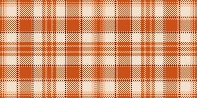 Manufacturing texture check textile, everyday background fabric plaid. Attire seamless tartan vector pattern in orange and light colors.