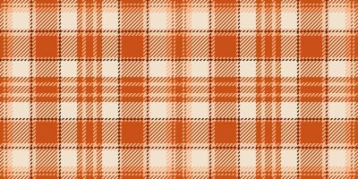 Manufacturing texture check textile, everyday background fabric plaid. Attire seamless tartan vector pattern in orange and light colors.