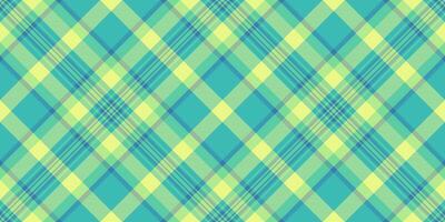 Hat texture check textile, elegance fabric tartan plaid. Structure vector seamless background pattern in teal and lime colors.