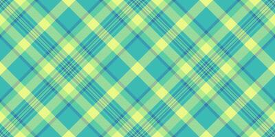 Hat texture check textile, elegance fabric tartan plaid. Structure vector seamless background pattern in teal and lime colors.