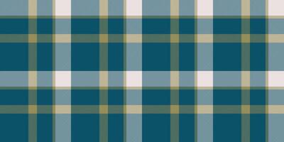 Real tartan fabric vector, newborn textile plaid check. Rough background pattern texture seamless in cyan and white colors. vector