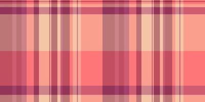 Ornate fabric check plaid, paint texture pattern vector. Wool seamless tartan background textile in red and pink colors. vector