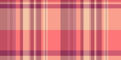 Ornate fabric check plaid, paint texture pattern vector. Wool seamless tartan background textile in red and pink colors. vector