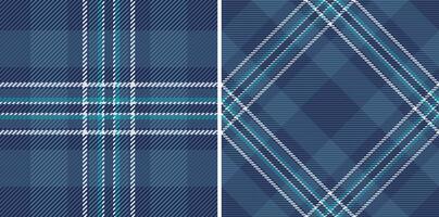 Fabric check vector of background seamless pattern with a plaid tartan textile texture. Set in sea colors for decorating styles interior .