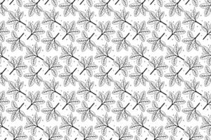 Hand drawn floral pattern vector design. Simple ornament with plant and leaf.