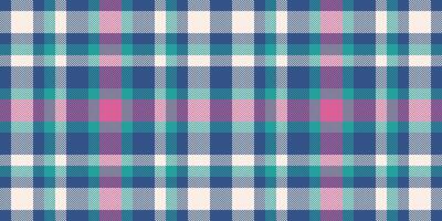 Thread check texture fabric, website plaid textile seamless. Ethnic tartan vector pattern background in blue and linen colors.
