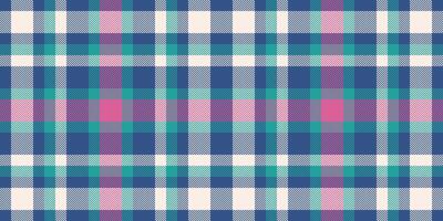 Thread check texture fabric, website plaid textile seamless. Ethnic tartan vector pattern background in blue and linen colors.