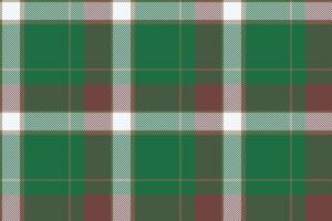 Plaid background, check seamless pattern in green. Vector fabric texture for textile print, wrapping paper, gift card or wallpaper.