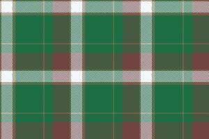 Plaid background, check seamless pattern in green. Vector fabric texture for textile print, wrapping paper, gift card or wallpaper.