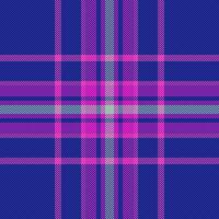 Geometry textile pattern seamless, luxury fabric check plaid. Subtle background vector texture tartan in blue and magenta colors.