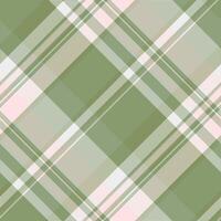 Fancy pattern check plaid, serene fabric vector seamless. Golf texture background tartan textile in pastel and green colors.
