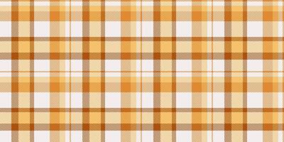 Place fabric texture seamless, festive tartan check pattern. Discount background textile plaid vector in orange and white colors.
