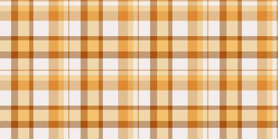 Place fabric texture seamless, festive tartan check pattern. Discount background textile plaid vector in orange and white colors.