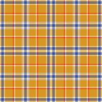 Plaid seamless pattern in orange. Check fabric texture. Vector textile print.