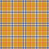 Plaid seamless pattern in orange. Check fabric texture. Vector textile print.