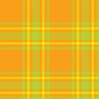 Plaid seamless pattern in orange. Check fabric texture. Vector textile print.