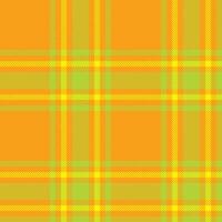 Plaid seamless pattern in orange. Check fabric texture. Vector textile print.