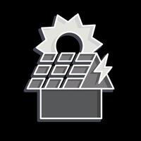 Icon Rooftop PV. related to Solar Panel symbol. glossy style. simple design illustration. vector