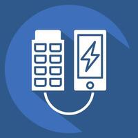 Icon Portable Solar Charger. related to Solar Panel symbol. long shadow style. simple design illustration. vector