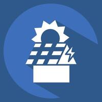 Icon Rooftop PV. related to Solar Panel symbol. long shadow style. simple design illustration. vector