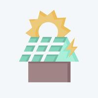 Icon Rooftop PV. related to Solar Panel symbol. flat style. simple design illustration. vector