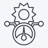 Icon Solar Power Meter. related to Solar Panel symbol. line style. simple design illustration. vector