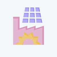 Icon Solar Powered Factory. related to Solar Panel symbol. flat style. simple design illustration. vector