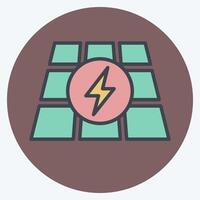 Icon Photovoltaic. related to Solar Panel symbol. color mate style. simple design illustration. vector