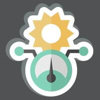 Sticker Solar Power Meter. related to Solar Panel symbol. simple design illustration. vector