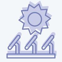 Icon Solar Plant. related to Solar Panel symbol. two tone style. simple design illustration. vector