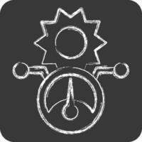 Icon Solar Power Meter. related to Solar Panel symbol. chalk Style. simple design illustration. vector