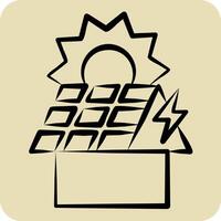 Icon Rooftop PV. related to Solar Panel symbol. hand drawn style. simple design illustration. vector