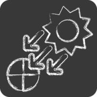 Icon Sunlight. related to Solar Panel symbol. chalk Style. simple design illustration. vector