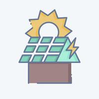 Icon Rooftop PV. related to Solar Panel symbol. doodle style. simple design illustration. vector