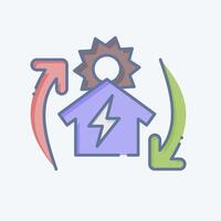 Icon Off the Grid. related to Solar Panel symbol. doodle style. simple design illustration. vector