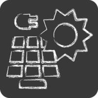 Icon Solar Power. related to Solar Panel symbol. chalk Style. simple design illustration. vector