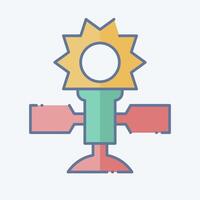 Icon Solar Panels on Spacecraft. related to Solar Panel symbol. doodle style. simple design illustration. vector