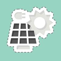 Sticker line cut Solar Power. related to Solar Panel symbol. simple design illustration. vector