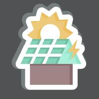 Sticker Rooftop PV. related to Solar Panel symbol. simple design illustration. vector